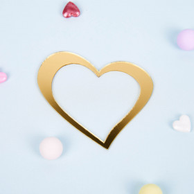Декор из акрила &quot;Сердца сквозное&quot;, золотой /  4,5 см