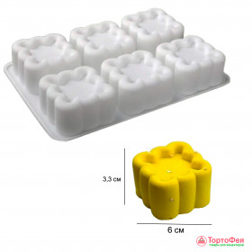 Силиконовая форма для муссовых пирожных/бенто &quot;Квадрат&quot;, 6 шт     