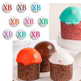 Сахарные мини-медальоны "ХВ" 1 см / 10 шт