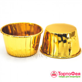 Форма бумажная Маффин Золото, 6 шт