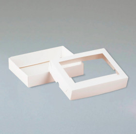 Коробка для клубники в шоколаде 20х15х4 см с окном, белая