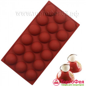 Форма силиконовая Полусфера 4,7 см, 18 шт