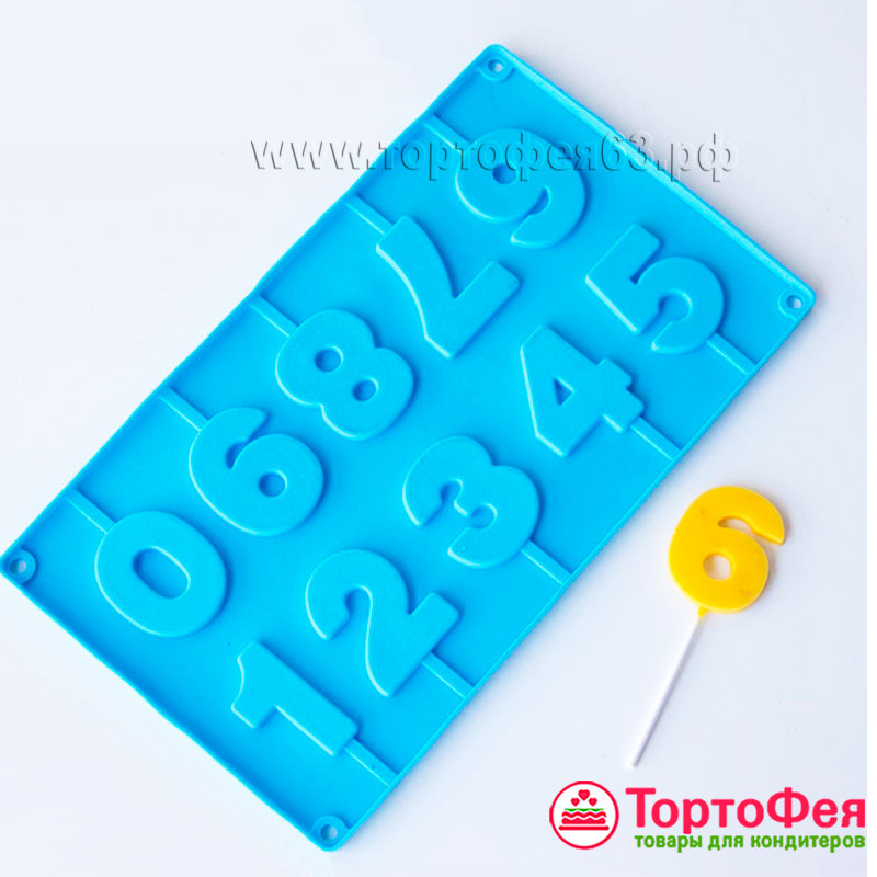 Форма силикон.для леденцов/шоколада  "Цифры 5 см"