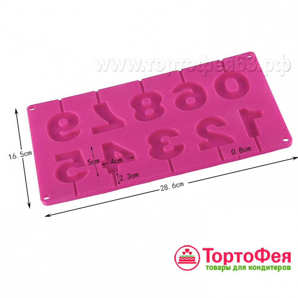 Форма силикон.для леденцов/шоколада  "Цифры 5 см"