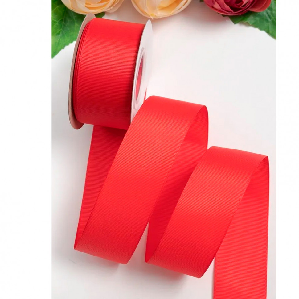 Лента матовая Красная 4 см, 18 м