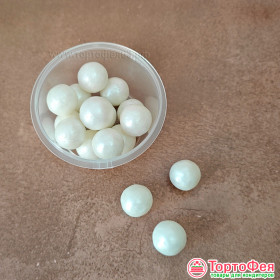 Посыпка сахарная шарики &quot;Жемчуг Белый&quot;, 12 мм / 25 г 