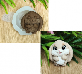 Молд силиконовый &quot;Зайка&quot; 4см (подходит в ячейку для конфет)