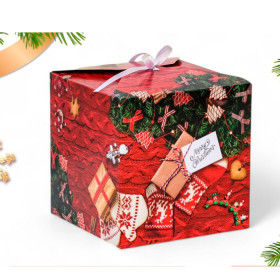 Коробка подарочная 14х14х14 см &quot;Уютный Новый год&quot;    