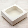 Коробка 20х20х7 см с окном, белая