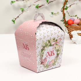 Коробка для кулича 17х17х26 см "С Пасхой" 