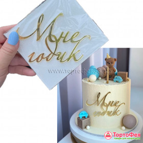 Декор из акрила &quot;Мне годик&quot; / 12*8 см  