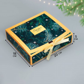 Коробка 20х18х5 см, "Счастья в Новом году"