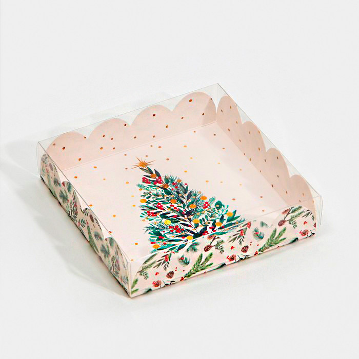 Коробка для пряников 15х15х3 см с прозрач.крышкой "I Love You"   