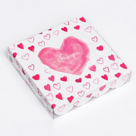 Коробка для пряников 15х15х3 см с прозрач.крышкой &quot;I Love You&quot;   