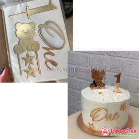 Набор украшений из акрила &quot;Набор на годик&quot; / 7 шт 