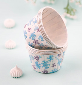 Форма бумажная Маффин &quot;Снежинки&quot;, 10 шт