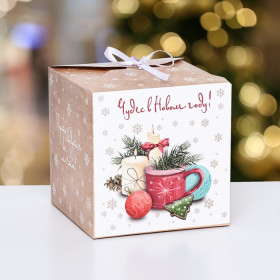 Коробка подарочная 14х14х14 см "Чудес в новом году"    